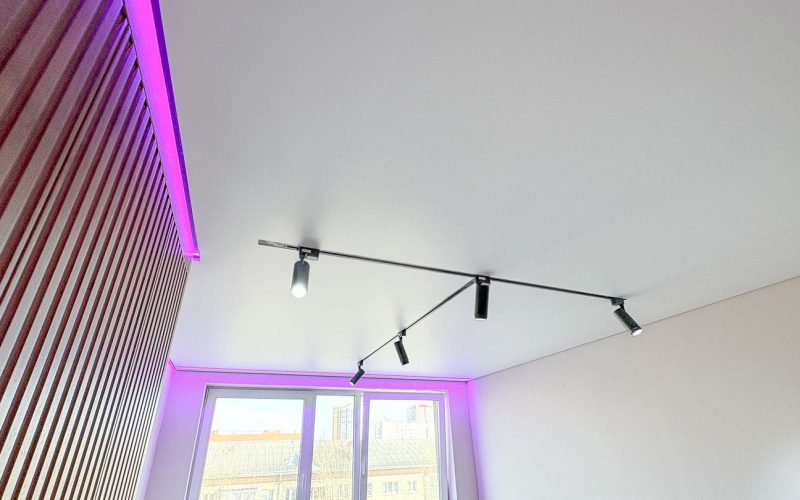 Натяжной потолок на кухне 20 м2